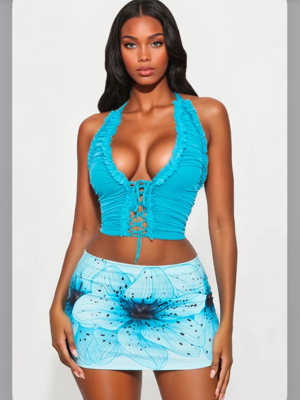 Fashion Nova Malibu Honey Lace Up Halter Top